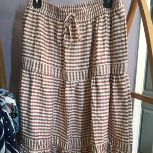 &merci (Inherit Co.) Rose Brown Striped Maxi Skirt